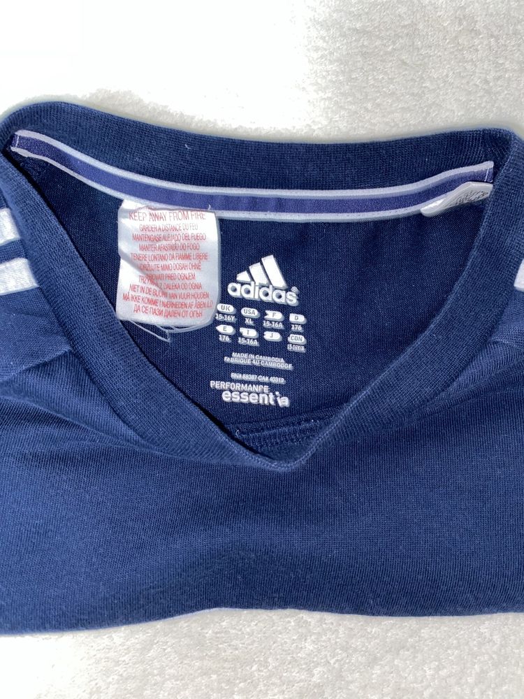 Podkoszulek, t-shirt adidas biało-niebieski