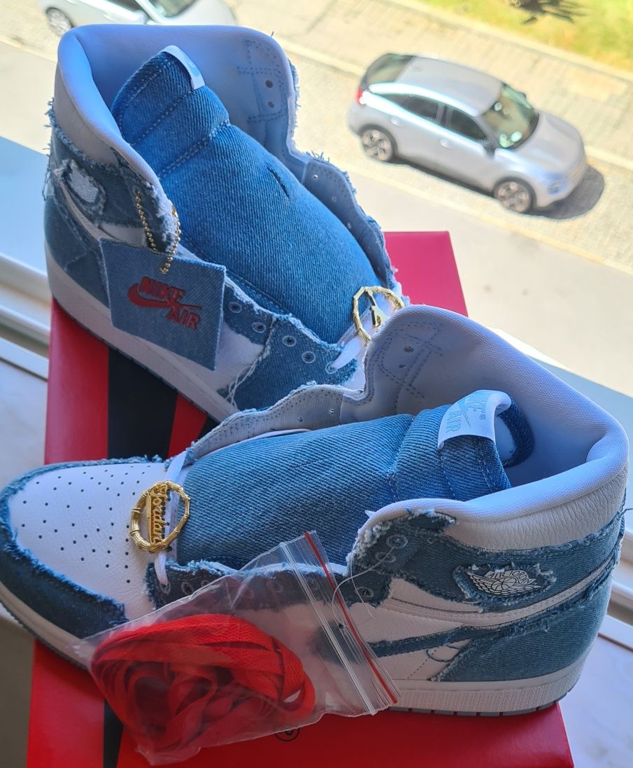 Ténis novos a estrear na caixa Nike AIR JORDAN 1 retro high Denim 43.