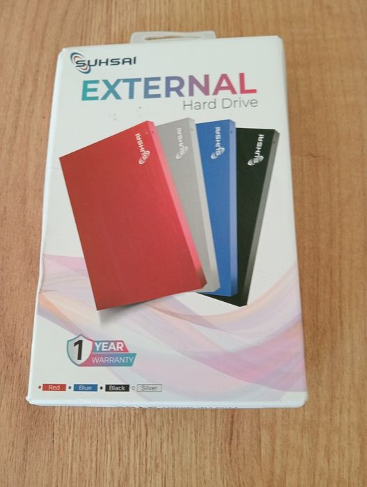 SUHSAI Dysk Zewnętrzny 120GB USB 2.0 Szybki Transfer Danych Czerwony