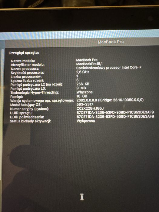 Macbook pro 15”  16/512gb 2020 intel touchbar