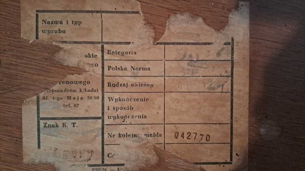Stół i 6 krzeseł PRL