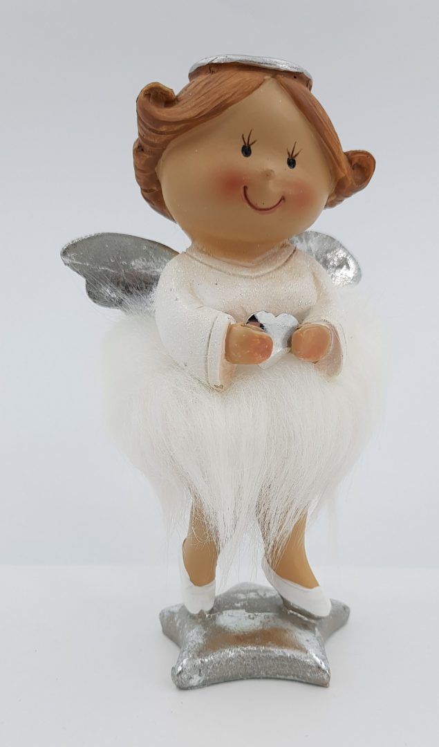 Nowa Figurka ceramiczna aniołek 18 cm walentynki serce dekoracja