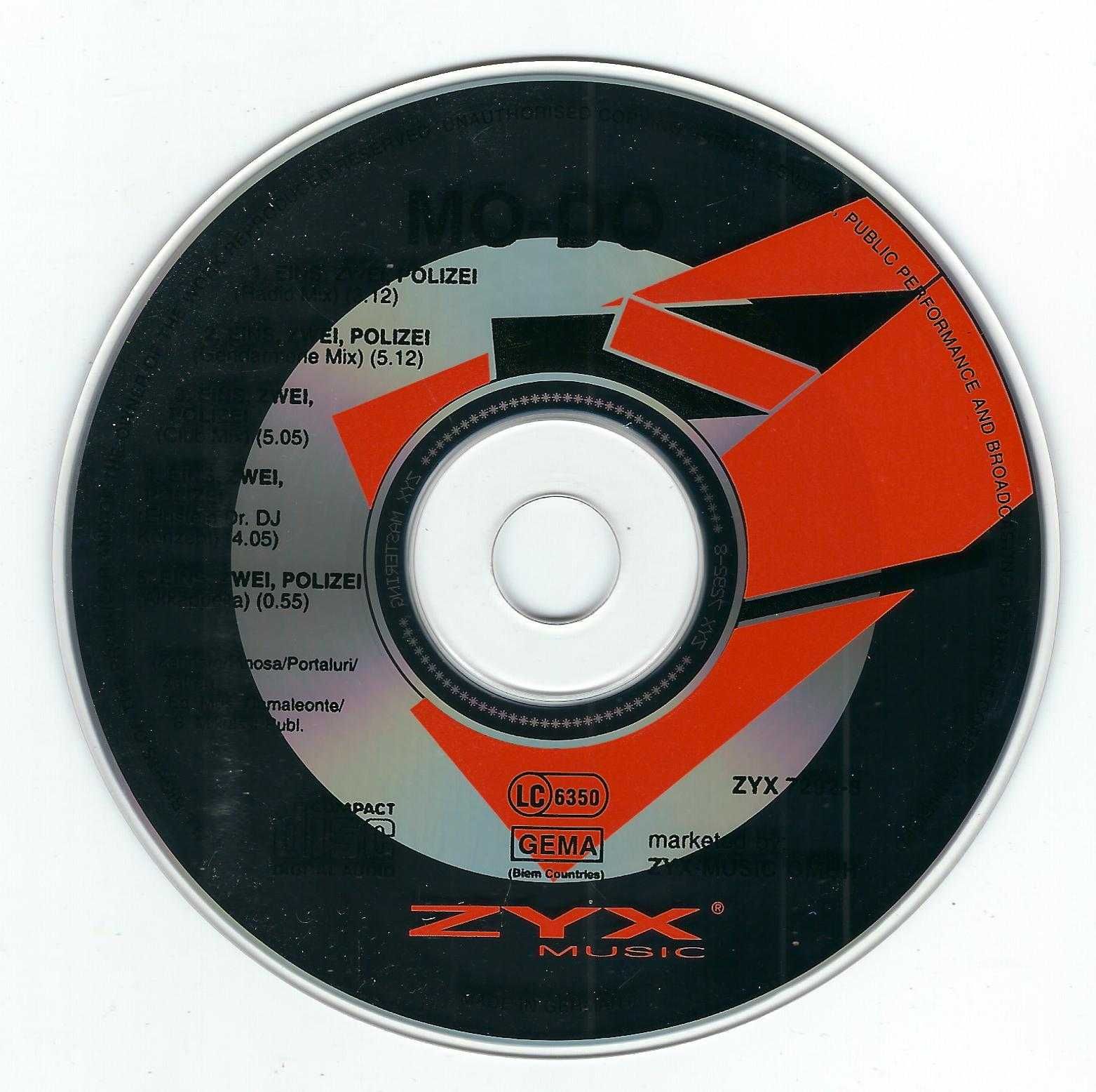 Maxi CD Mo-Do – Eins, Zwei, Polizei (1994) (ZYX Music)