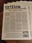CRITICA Jornal Mensal de Jorge Silva e Melo Nº 1 Nov 1971 a Nº 9 Jul72