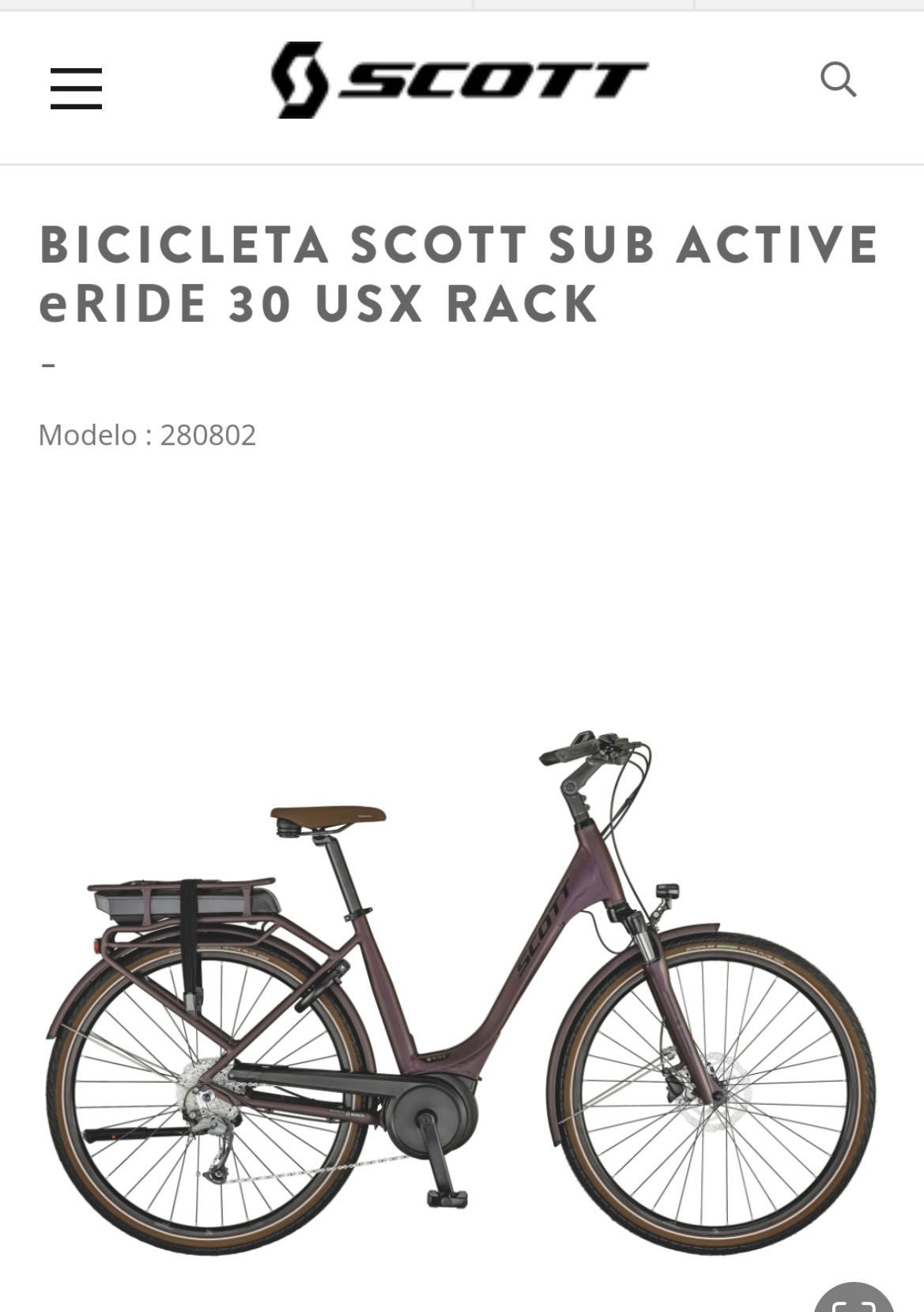 Bicicleta Elétrica Scott Unissexo