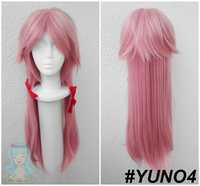 Gasai Yuno Mirai Nikki cosplay wig różowa peruka ze wstążkami anime