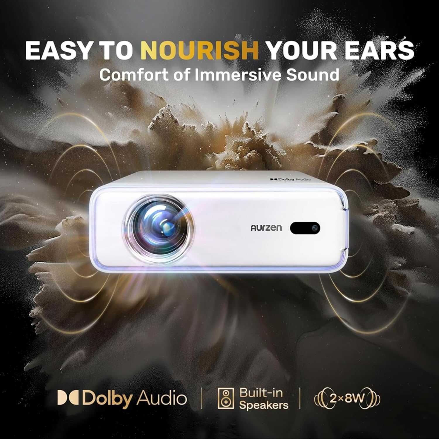 Inteligentny Projektor 4k Autofokus Wifi Bluetoth Smart TV DoIby Audio