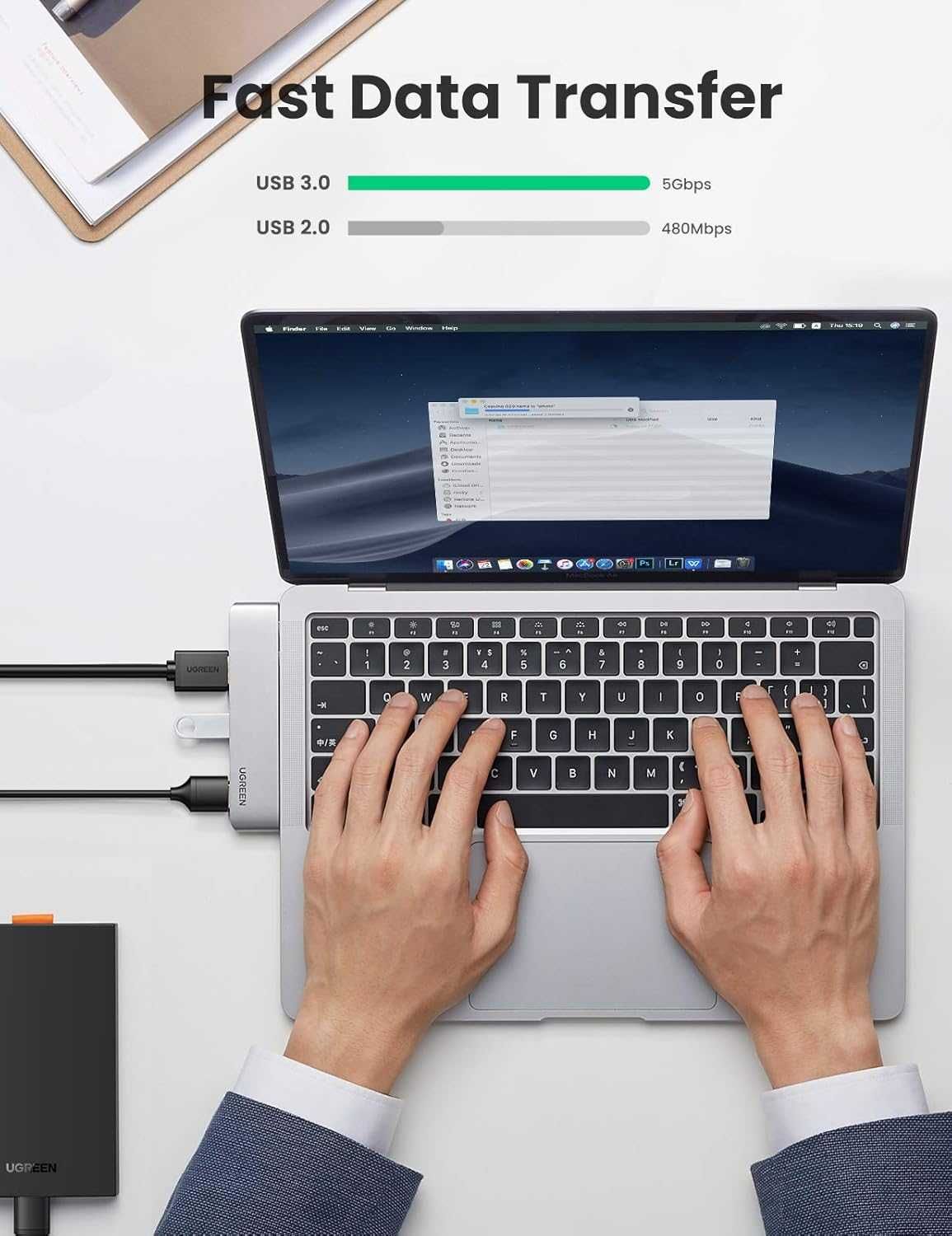 Stacja dokująca / Adapter 7 w 2 UGREEN CM356 Hub USB-C Apple MacBook
