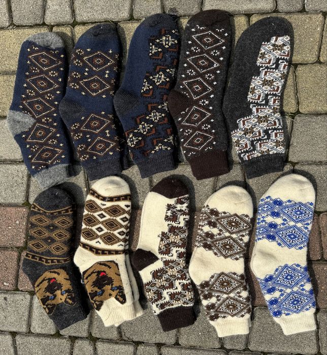 Чоловічі зимові шерстяні в‘язані шкарпетки (оптова ціна-80 грн)