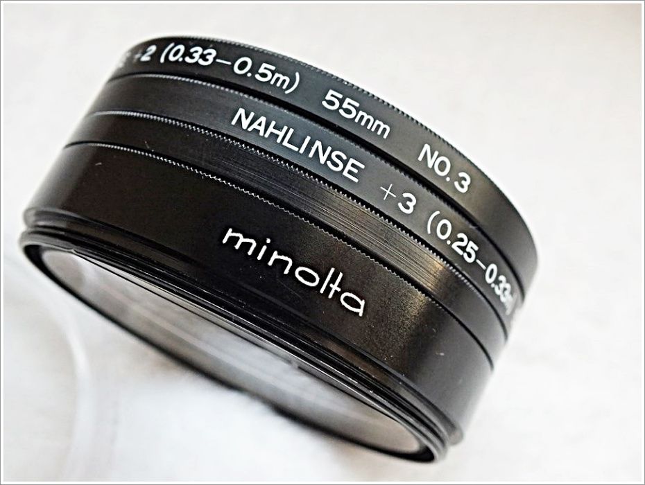 MINOLTA Komplet 4 soczewki filtr Close-UP Lens No 0 MAKRO 55