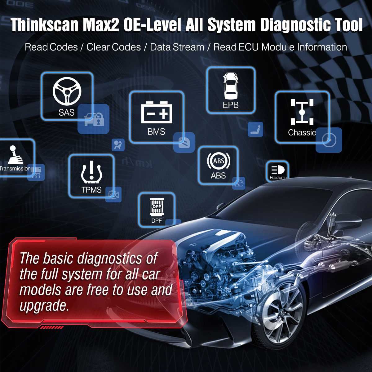 Thinkcar ThinkScan Max 2 Máquina Diagnóstico OBD/ 28 Funções (NOVO)