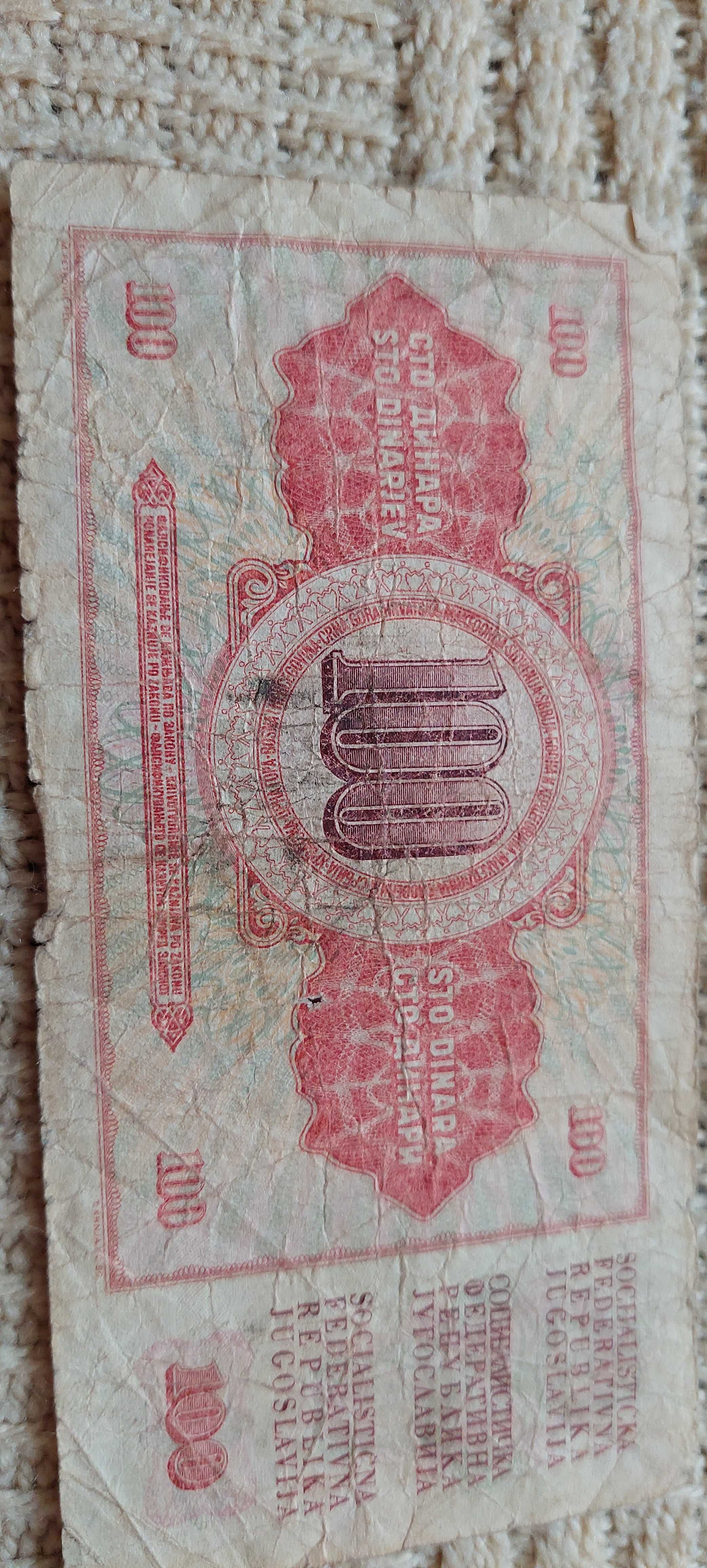 Banknot 100 dinarów z byłej Jugosławii
