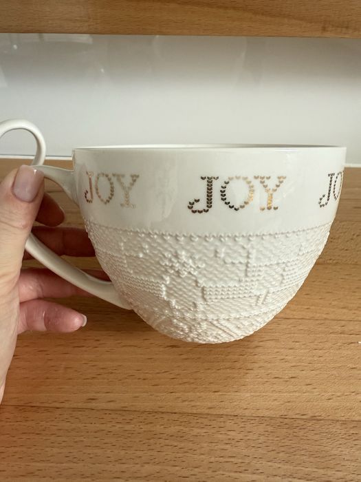 Kubki porcelanowe w świąteczny wzór 2 sztuki