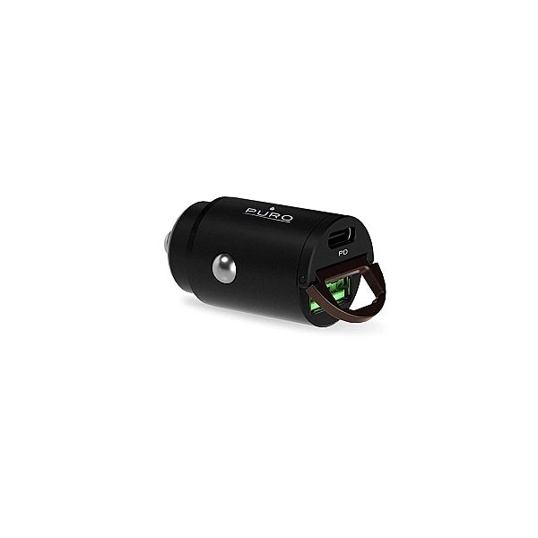 Ładowarka samochodowa Puro Mini 30W Power Delivery USB-C USB-A - czarn