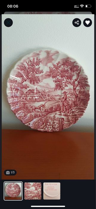 Pratos decorativos de porcelana inglesa