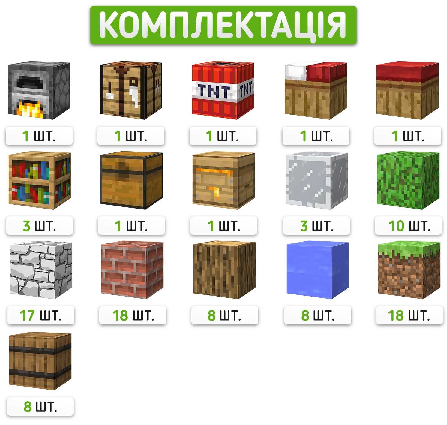 Магнітний конструктор Minecraft «Річковий цегляний будинок» 100 блоків