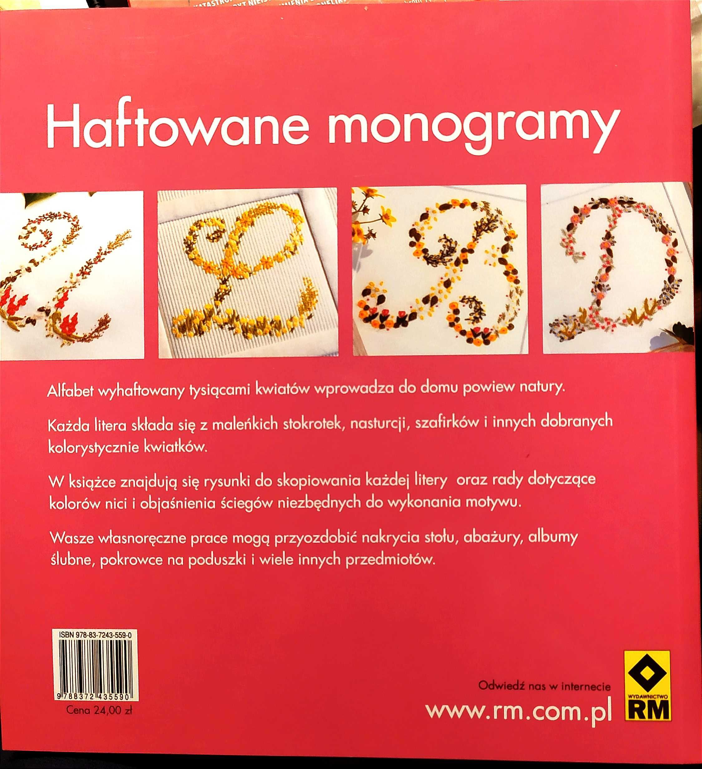 Haftowane Monogramy Izabelle Gagnebin Alfabet haftowany kwiatami