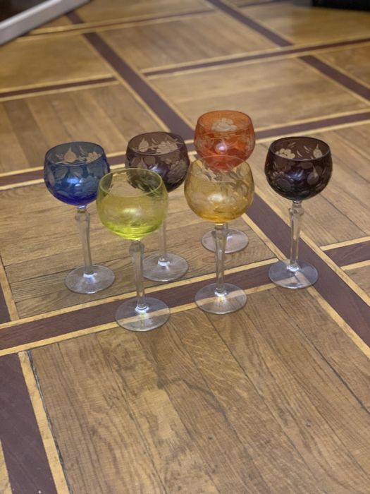 Набор фужеров, цветной хрусталь