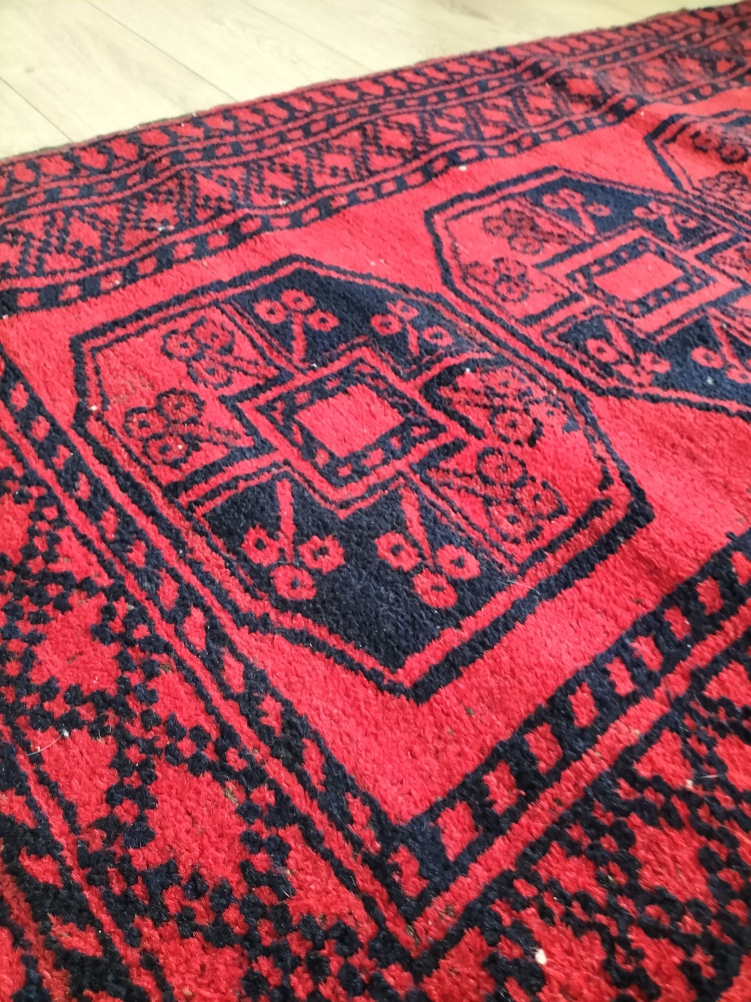 Śliczny ręcznie tkany wełniany Afgański dywan 90x190cm nr 1179