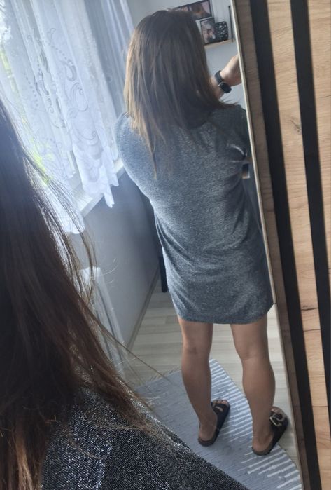 Blyszczaca sukienka jakby brokatowa Blue Vanilla S M L