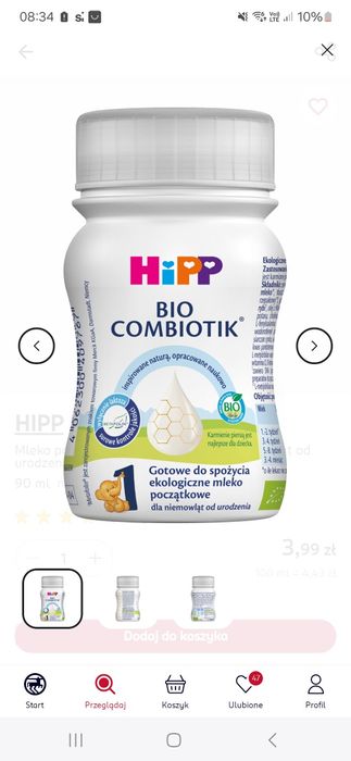 Hipp bio combiotic 90 ml dostępne około 200 szt
