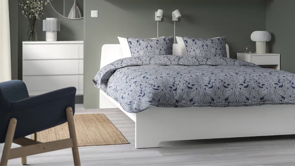 Estrutura cama branco com estrado 140x200 - Askvoll ikea
