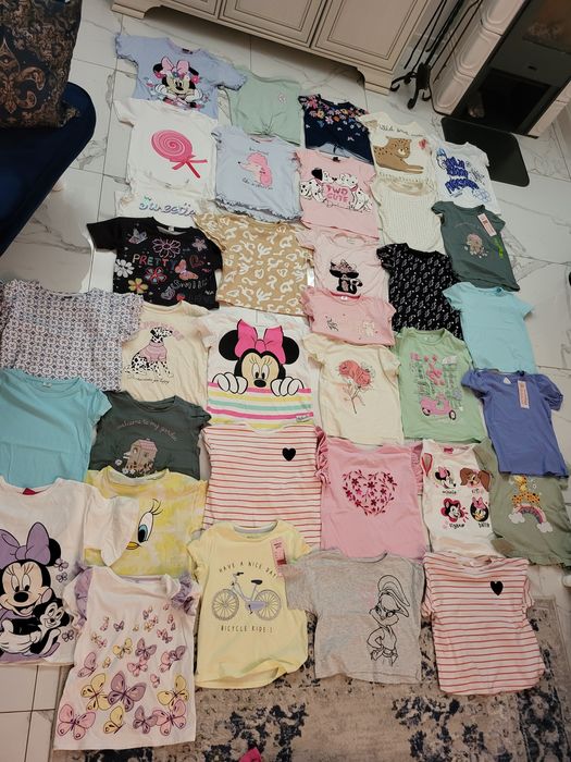 Zestaw/Koszulki krótki rękaw dla dziewczynki roz 129/134