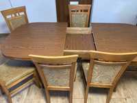 Elegancki rozkładany stół + 6 krzeseł
