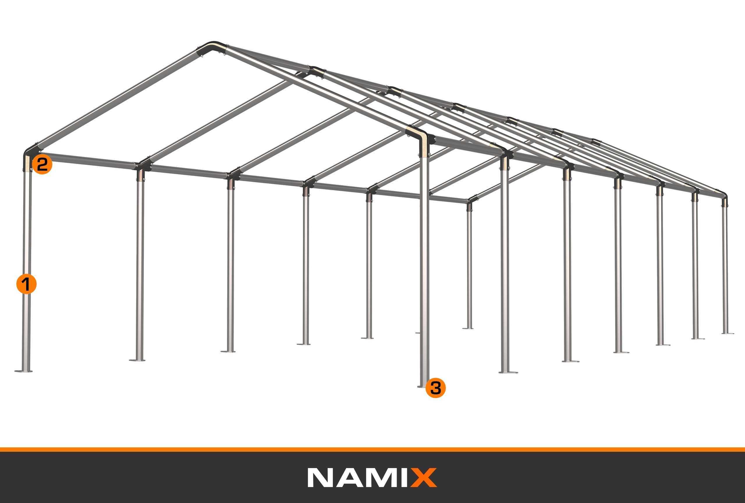 Namiot BASIC 6x12m ogrodowy wiata garaż imprezowy eventowy PE 240g