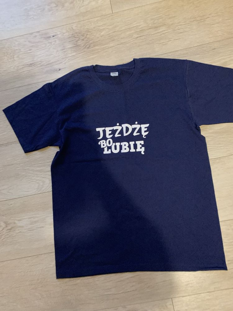 T s-shirt z napisem dla kierowcy jeżdże bo lubie
