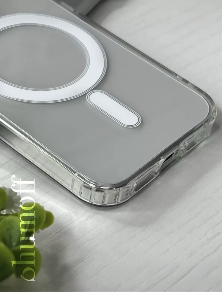 Чехол на айфон с MagSafe прозрачный iPhone  10 > 15 Pro Max Усиленный