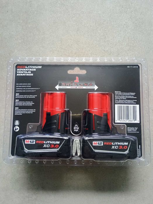 Zestaw baterii M12 12-Volt Lithium-Ion XC Milwaukee  3Ah