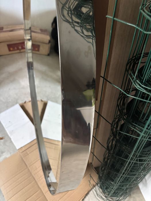 Espelho redondo contorno  inox