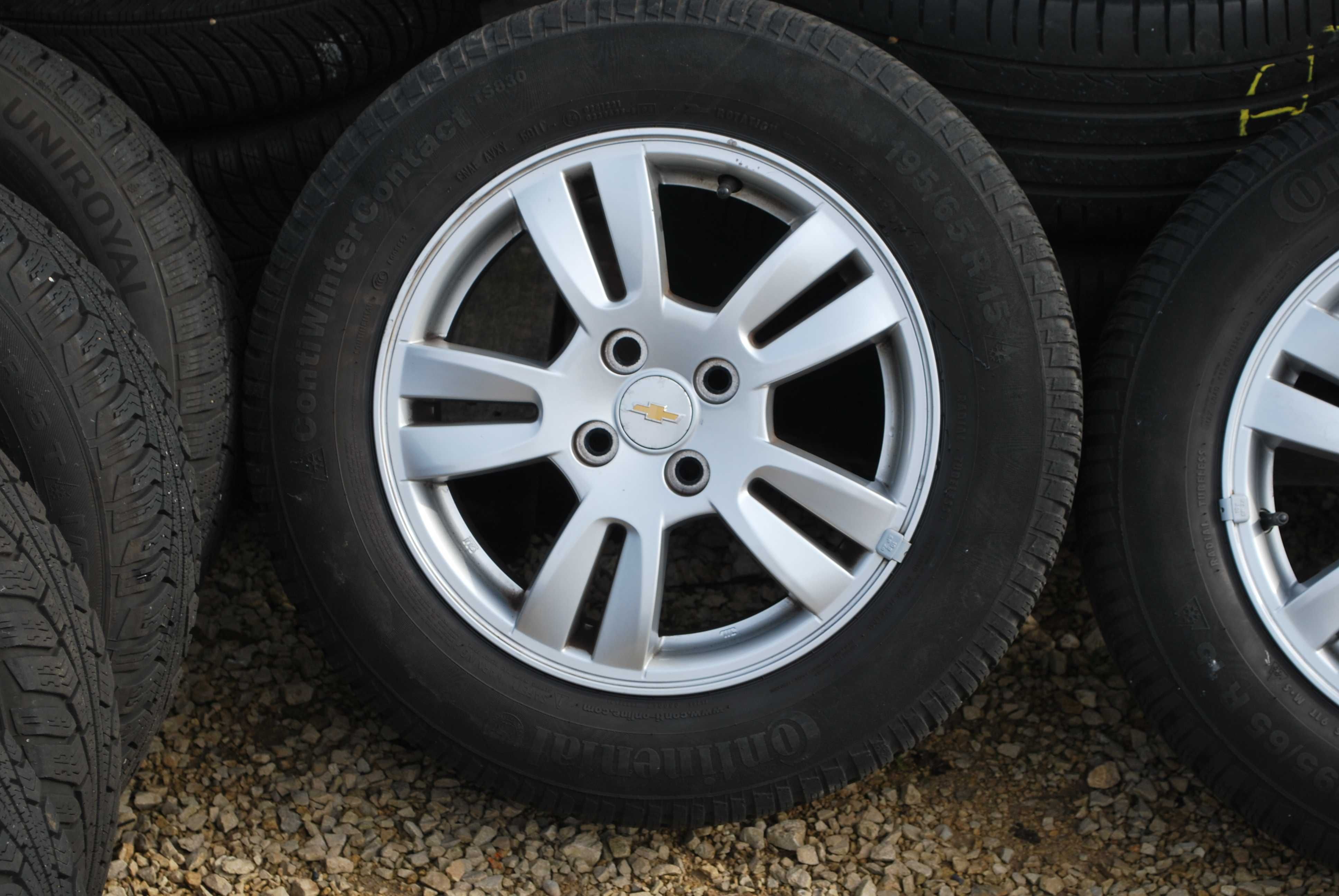 Koła 195/65 R15 4x100 Alufelgi +opony zimowe Chevrolet Aveo Honda Jazz