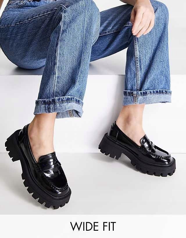 Asos Design 39 Czarne Klasyczne Loafersy Mulled H17726