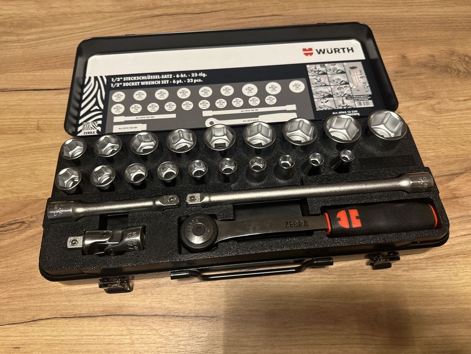 Zestaw WURTH Zebra Klucze nasadowe 1/2” 23 elementy