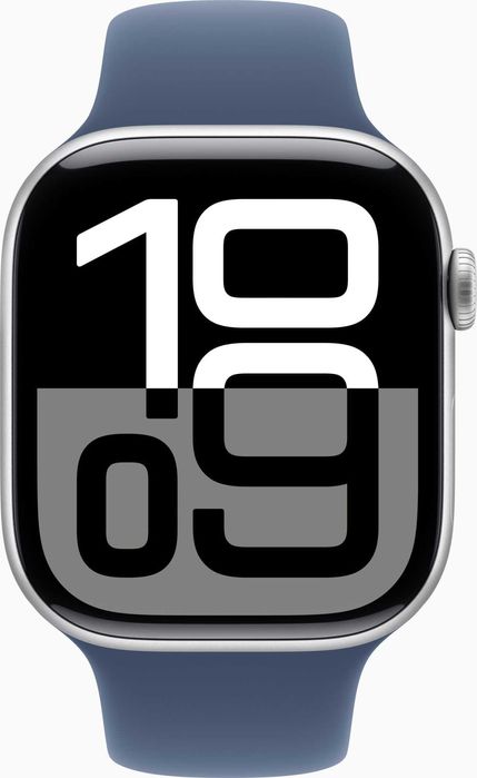 Apple Watch Series 10 GPS 46mm Silver Alu. Case Denim Sport Band - M/L