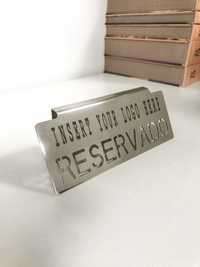 5 Placas para reserva de mesa - Personalizável