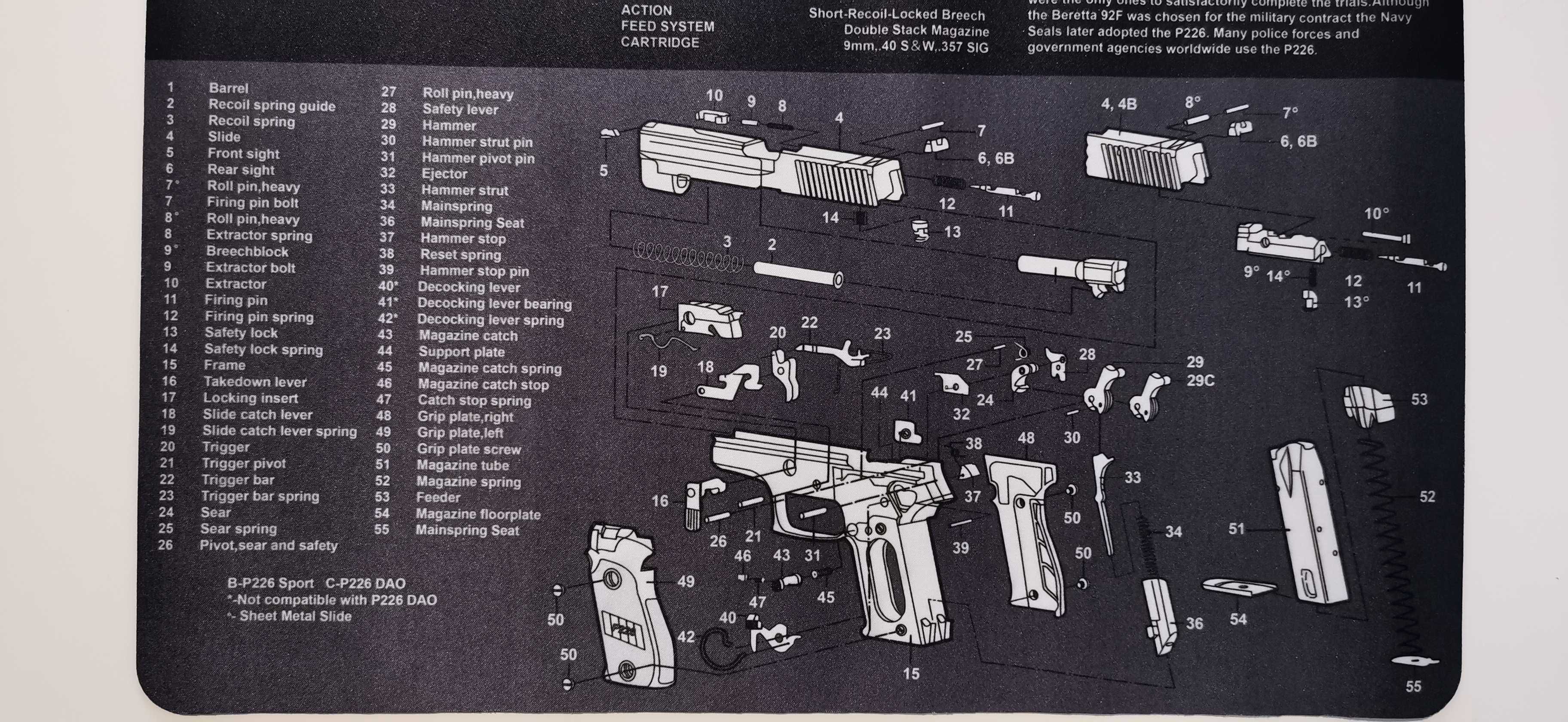 Mata do czyszczenia broni Sig Sauer P 226 podkładka