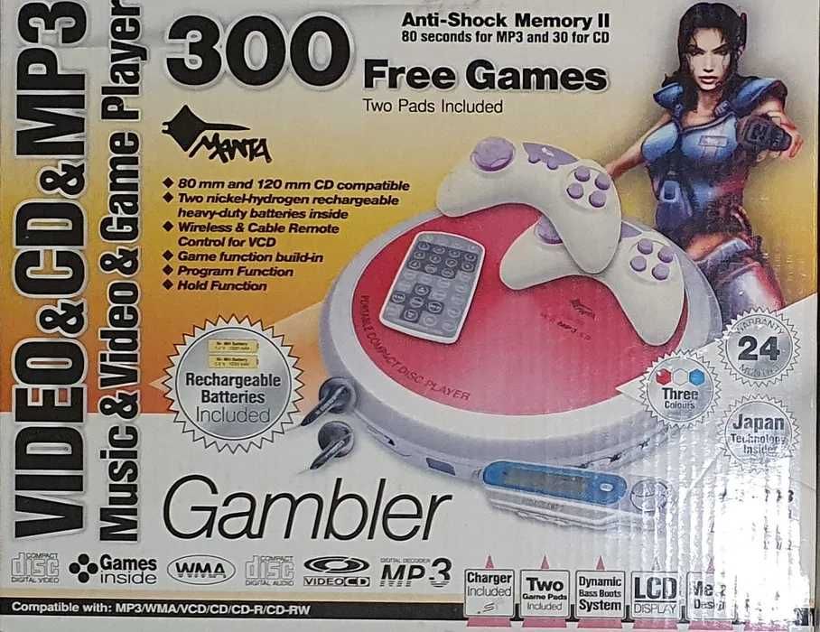 Konsola Manta Gambler VCD-003 gry Pegasus CD MP3 discman