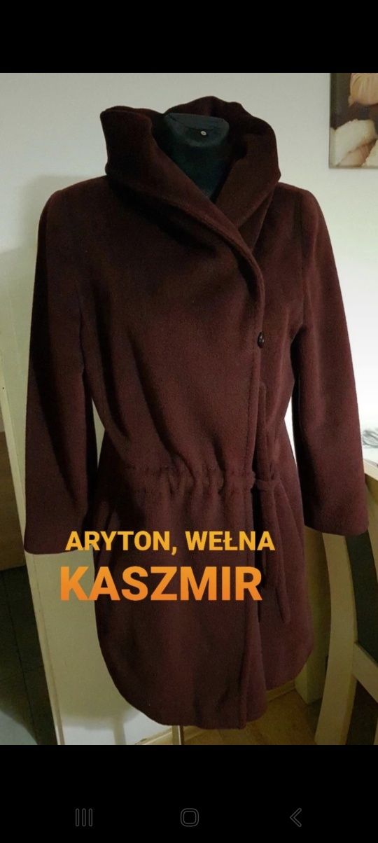 Aryton, wełniany płaszcz z kaszmirem