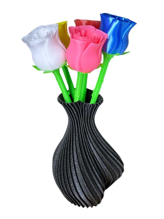 Nowoczesny wazon serce spiralny, karbowany, strukturalny, druk 3D