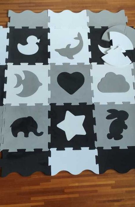 Szara mata piankowa dla dzieci puzzle zabawa interaktywna i rozwój