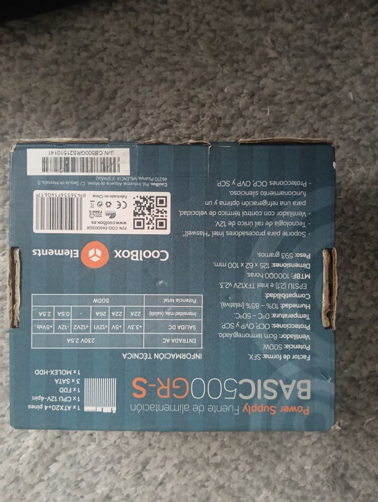 Vendo Fonte alimentação Basic500GR-S usada com caixa.