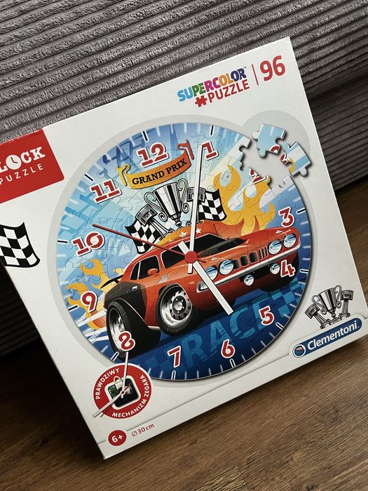 Puzzle zegar z autem dla chłopca 96