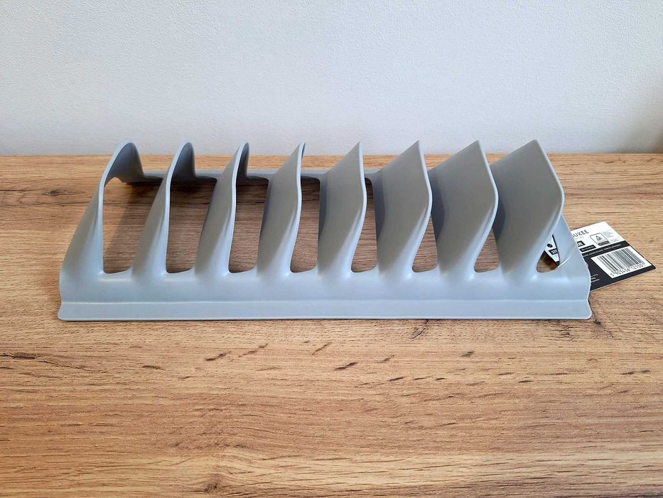 Stojak na talerze / pokrywki nowy szary ociekacz