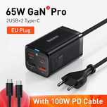 ЗАРЯДКА Baseus GaN3 Pro 65W 2USB + 2Type-C + Кабель TypeC-TypeC 100W