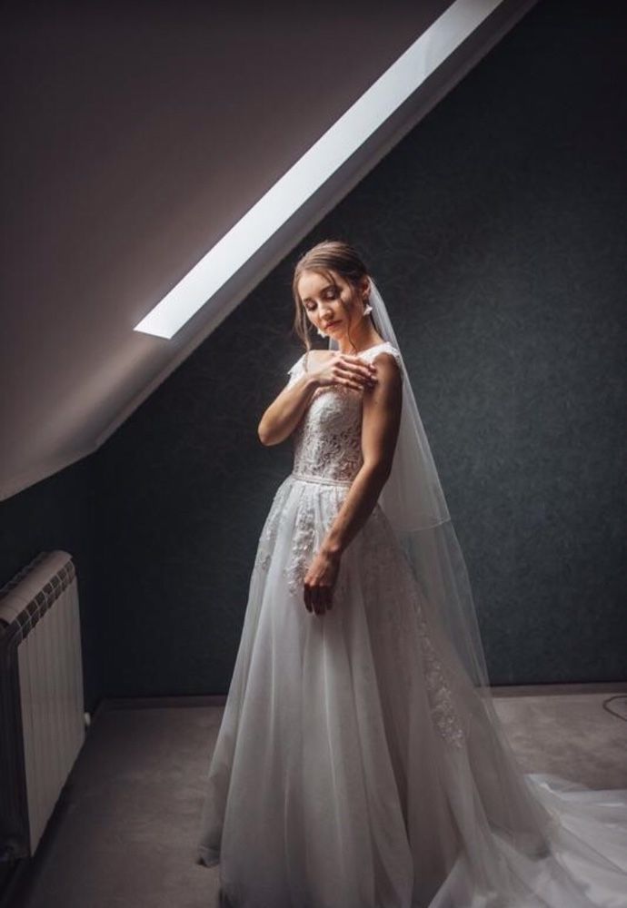 Свадебное платье/ весільна сукня мереживо корсет XS-S