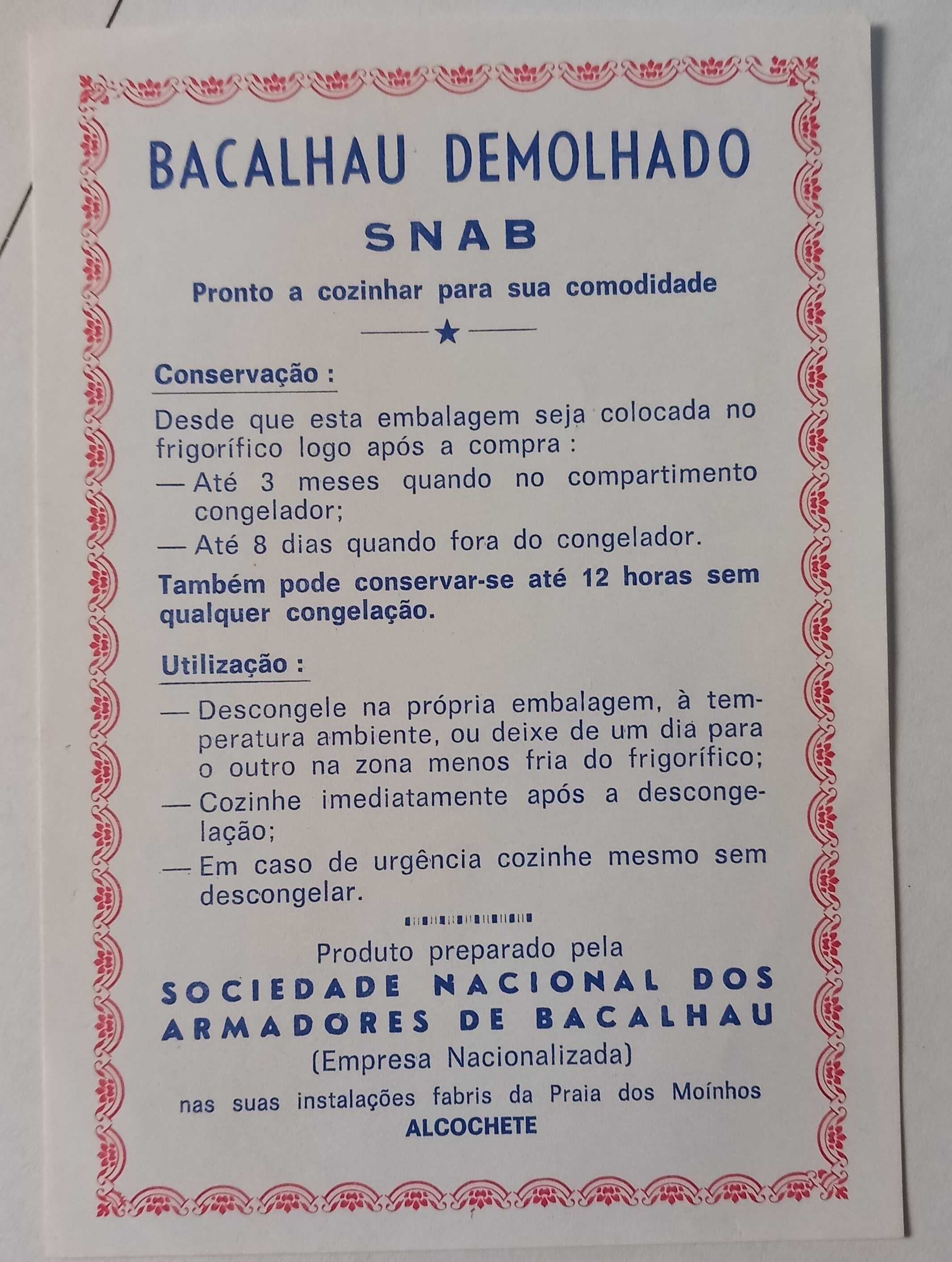 Dois curiosos impressos do antigo Secadouro de Bacalhau de Alcochete