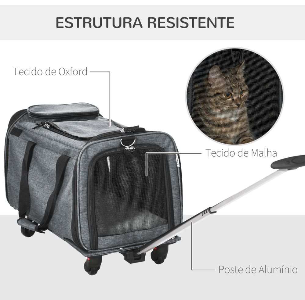 Transportadora para cão com rodas - PORTES GRÁTIS